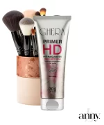 O Primer Facial HD Ghera 30g possui fórmula que prepara a pele, garantindo uma maquiagem perfeita e mais duradoura. Com efeito Soft Focus, remove o brilho excessivo causado pela oleosidade, disfarçando os poros e as linhas de expressão.