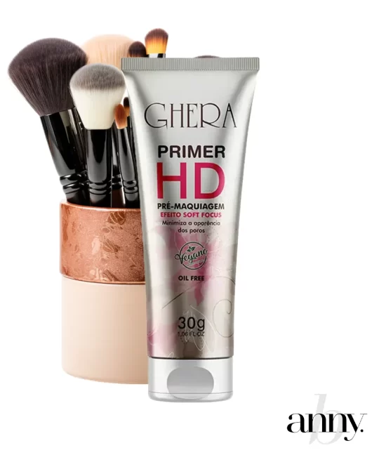 O Primer Facial HD Ghera 30g possui fórmula que prepara a pele, garantindo uma maquiagem perfeita e mais duradoura. Com efeito Soft Focus, remove o brilho excessivo causado pela oleosidade, disfarçando os poros e as linhas de expressão.